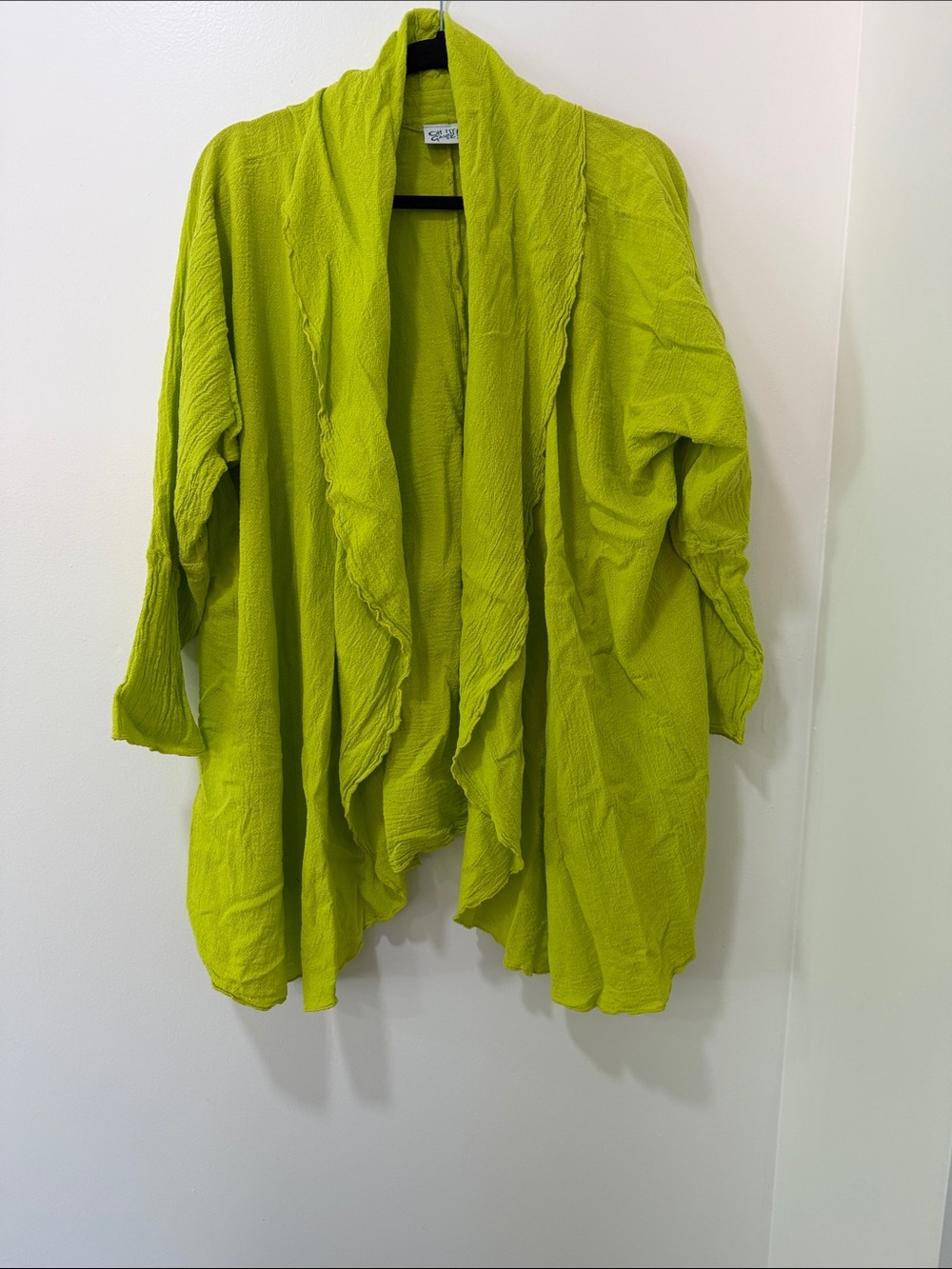 Oh My Gauze! Lime Green Lightweight Draped Jacket